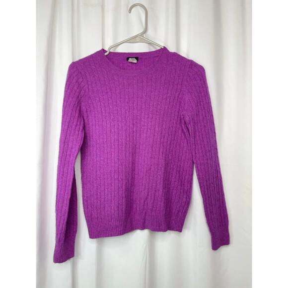 J Crew cashmere wool blend sweater top fuchsia purple women's small - Picture 8 of 14